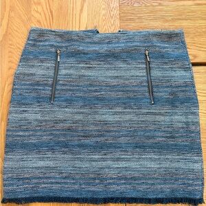 LOFT Blue Textured Pencil Skirt